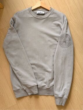 Stone Island Crewneck Sweatshirt in Taupe Gray